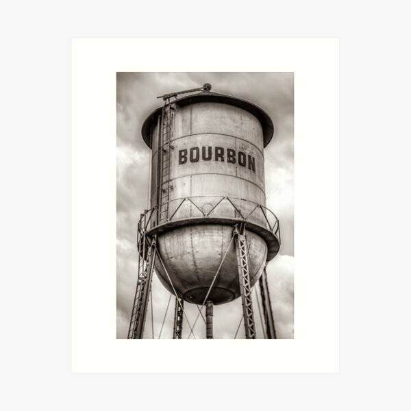 Item preview, Unique Whiskey Bourbon Barrel Water Tower - Sepia designed and sold by Gregory Ballos.