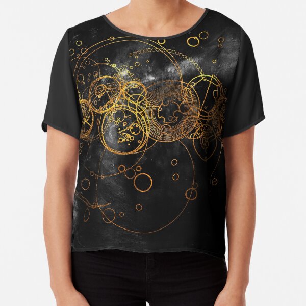 Time Lord Writing (black) Chiffon Top