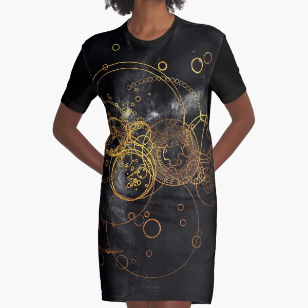 Time Lord Writing (black) Graphic T-Shirt Dress