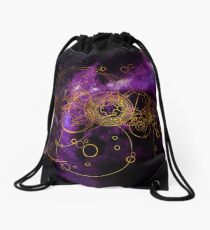 Time Lord Writing (purple) Drawstring Bag