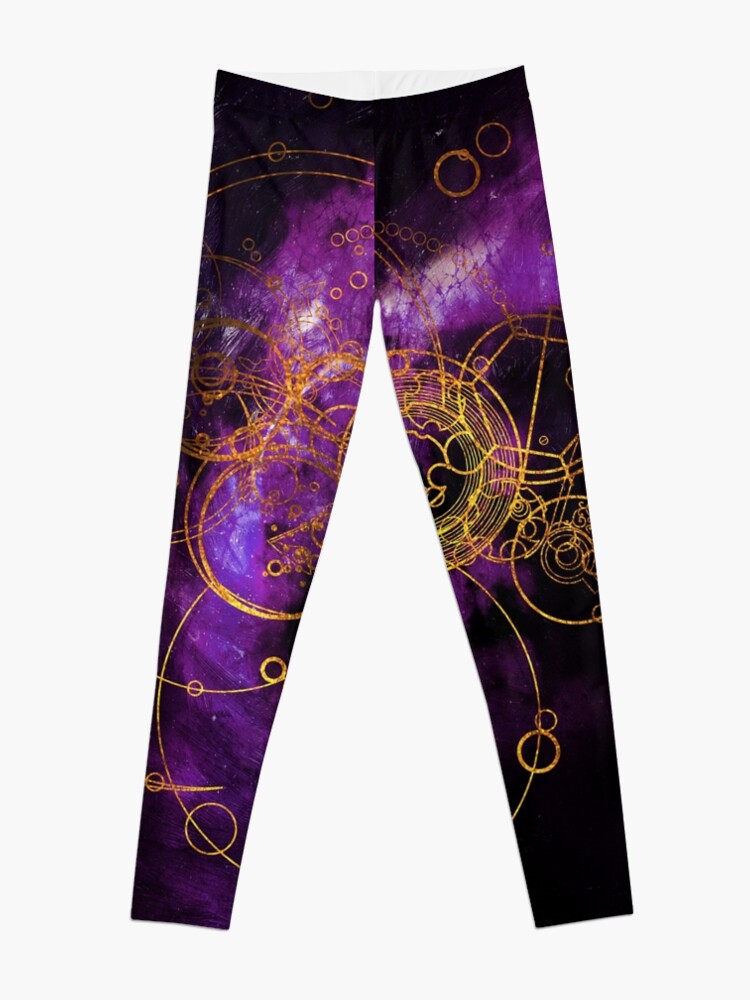Alternate view of Time Lord Writing (purple) Leggings