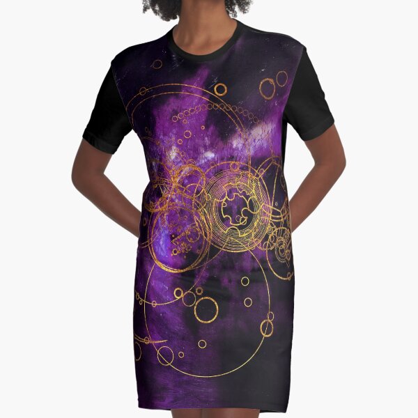 Time Lord Writing (purple) Graphic T-Shirt Dress