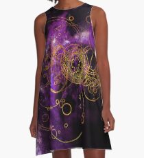 Time Lord Writing (lila) A-Linien Kleid