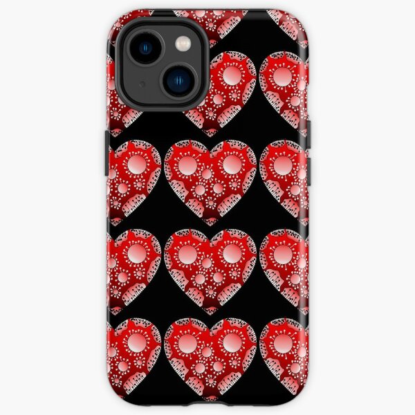 Rotes Herz mit Punkten iPhone Robuste Hülle