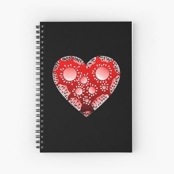Rotes Herz mit Punkten Spiralblock