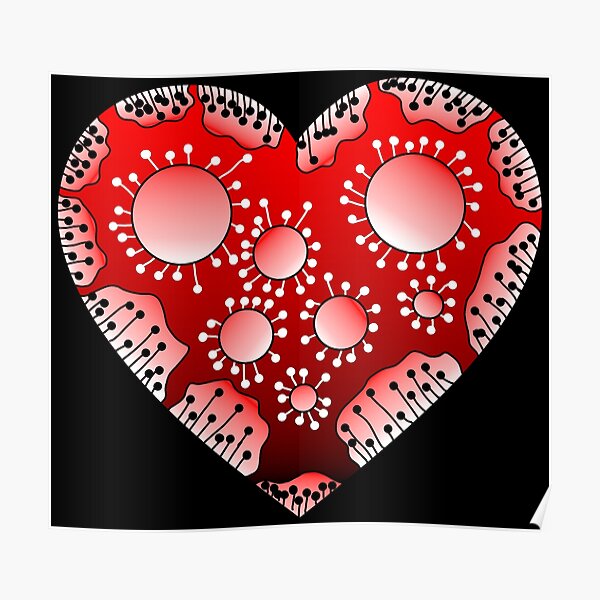 Rotes Herz mit Punkten Poster