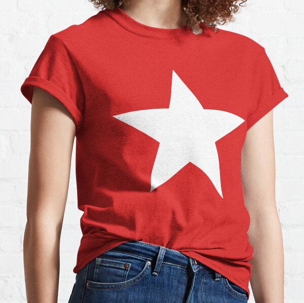 WHITE STAR on RED. Classic T-Shirt