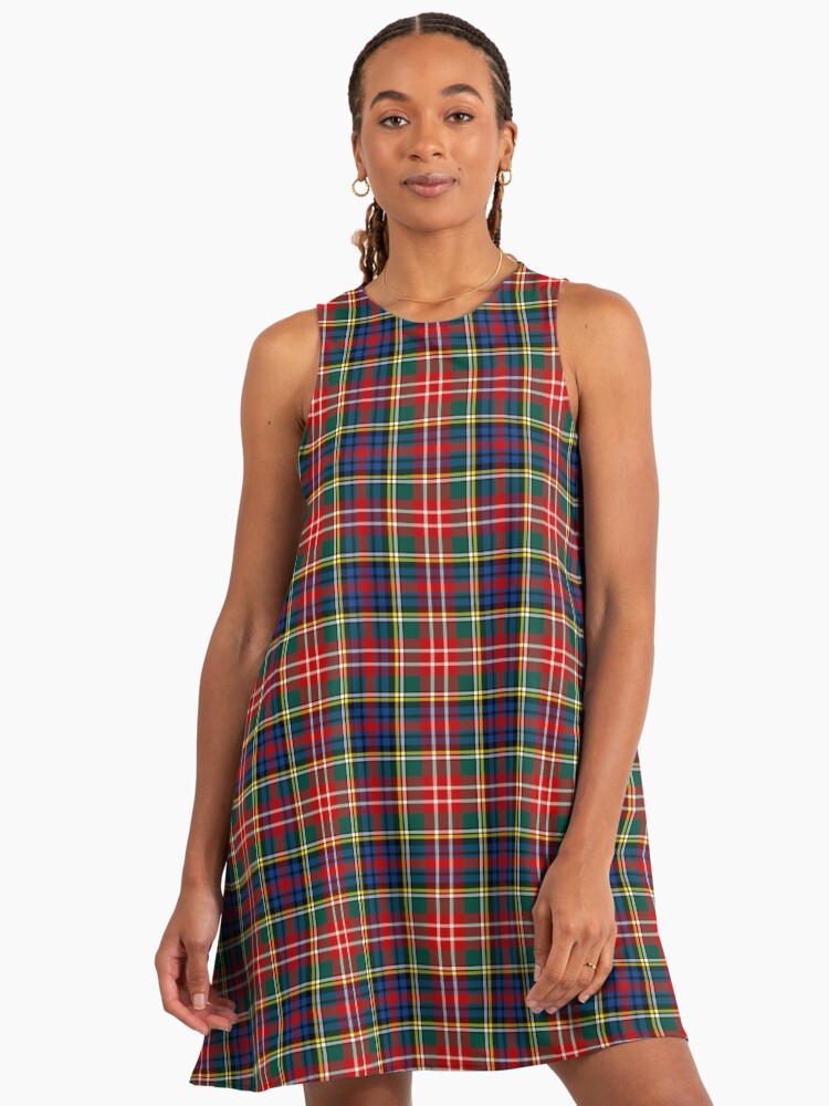 Clan Christie Tartan Colorful Scottish Plaid Pattern Tartan A-Line Dress