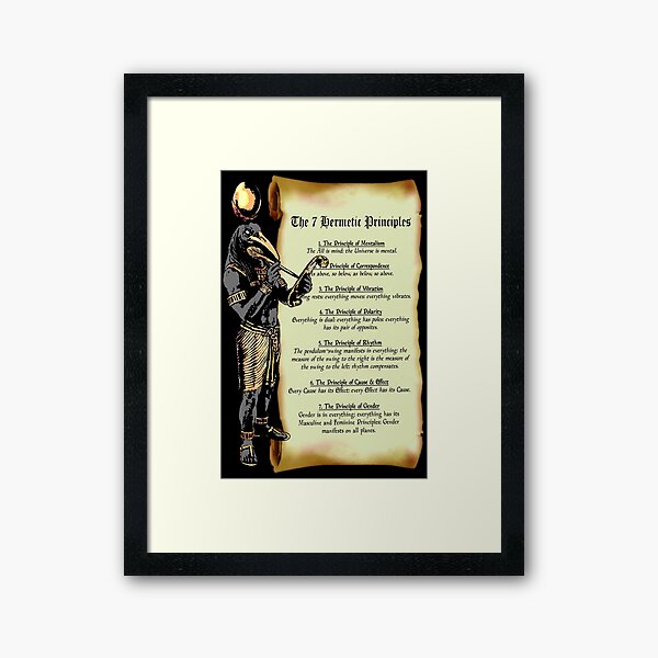 Thoth and The 7 Hermetic Principles Framed Art Print