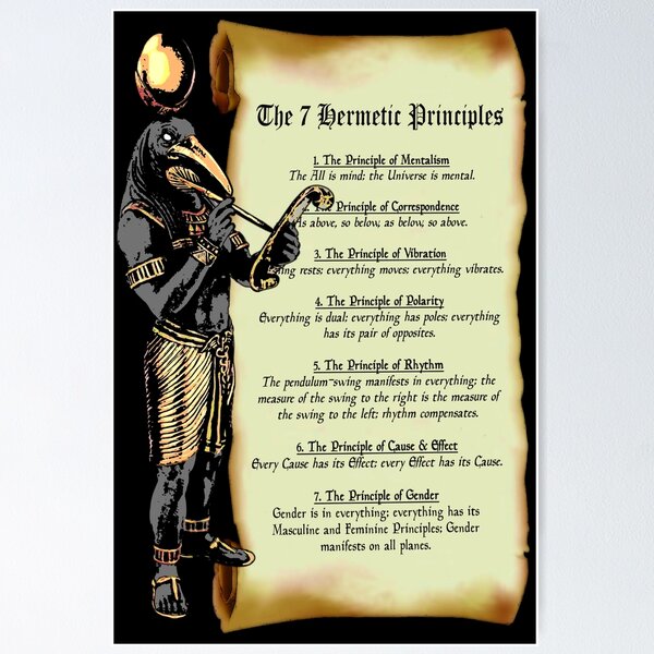 Thoth and The 7 Hermetic Principles - Egyptian and Greek Philosophy from  The Kybalion Poster for Sale by Paul Boyer