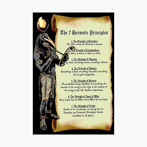 Thoth and The 7 Hermetic Principles Photographic Print