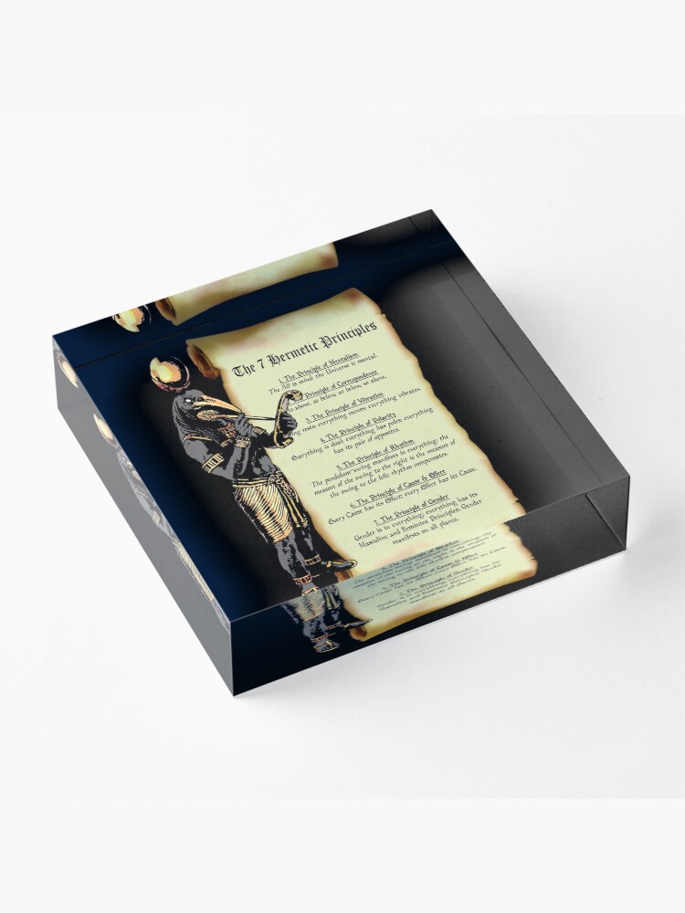 Alternate view of Thoth and The 7 Hermetic Principles Acrylic Block