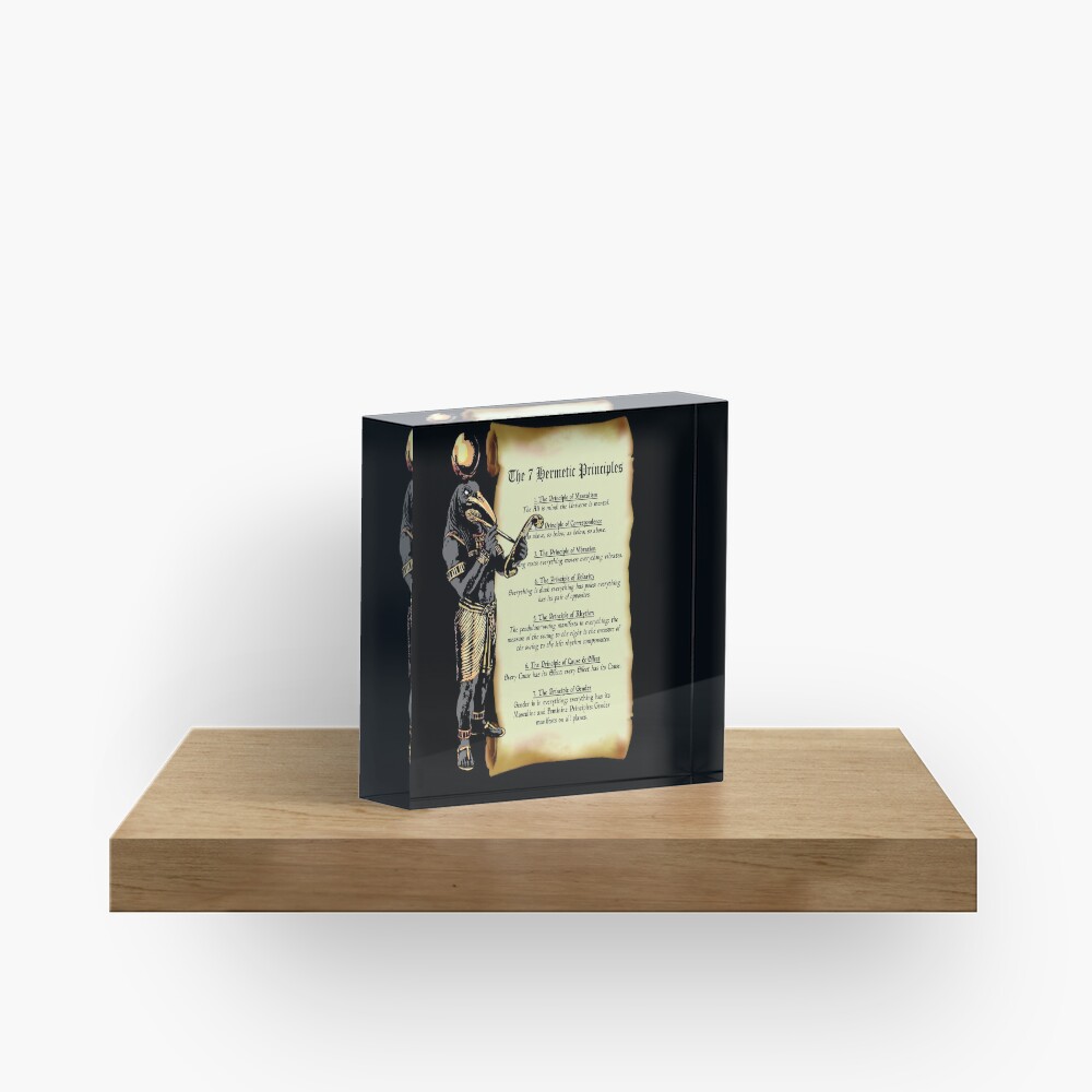 Thoth and The 7 Hermetic Principles Acrylic Block