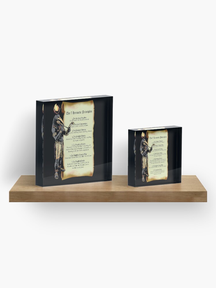 Alternate view of Thoth and The 7 Hermetic Principles Acrylic Block