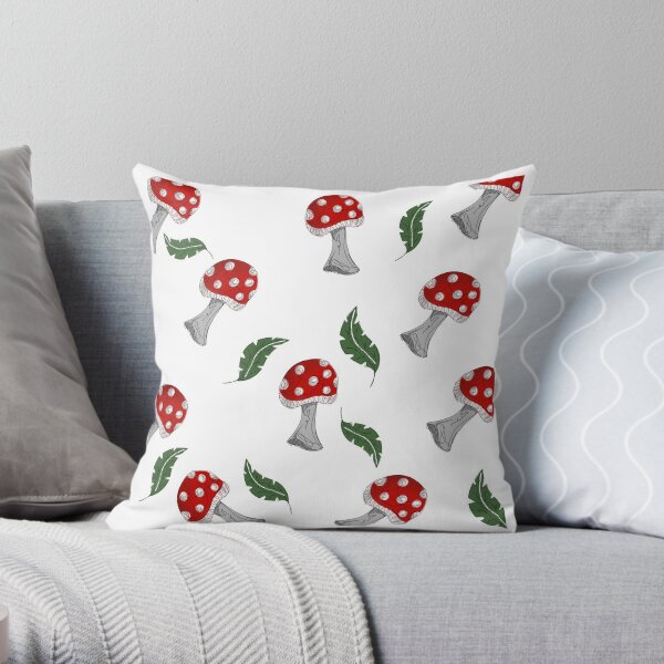 Toadstools Throw Pillow