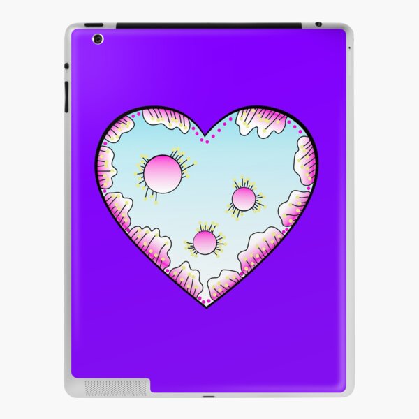 Magisches Herz Pink und Türkis iPad Klebefolie