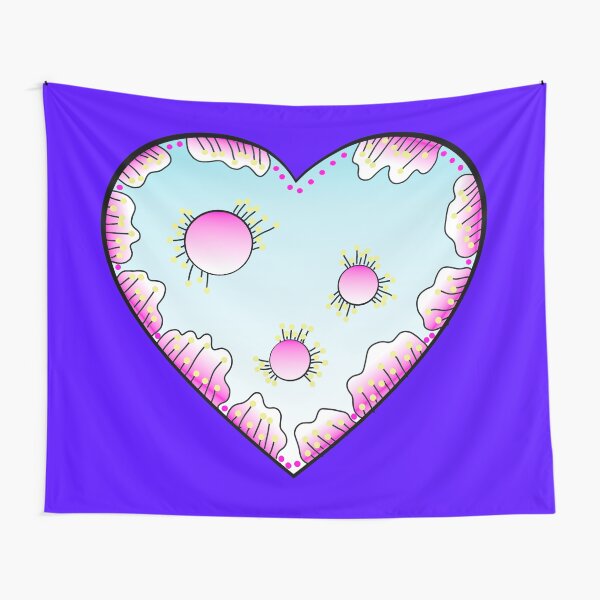 Magisches Herz Pink und Türkis Wandbehang