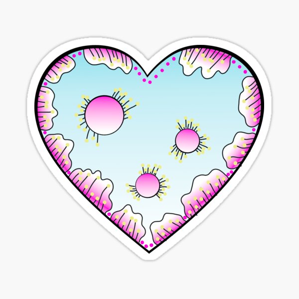 Magisches Herz Pink und Türkis Sticker