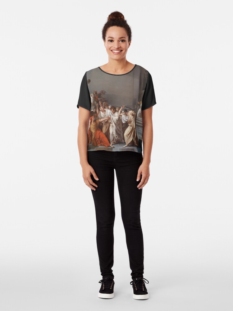 Alternate view of Et tu, Brute? Even you, Brutus? Death of Caesar by Vincenzo Camuccini #DeathofCaesar #Death #Caesar #VincenzoCamuccini #EtTuBrute #EvenYouBrutus Chiffon Top