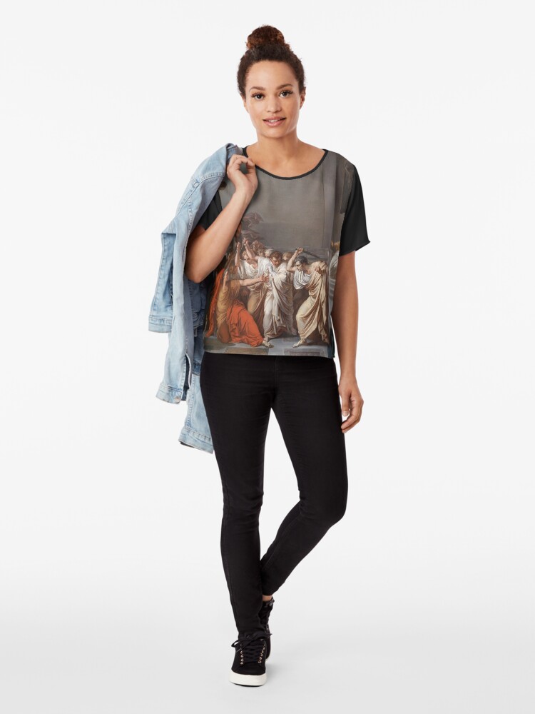 Alternate view of Et tu, Brute? Even you, Brutus? Death of Caesar by Vincenzo Camuccini #DeathofCaesar #Death #Caesar #VincenzoCamuccini #EtTuBrute #EvenYouBrutus Chiffon Top