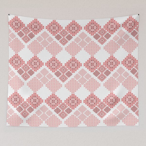 Item preview, Heart cross-stitch ornamental folk designed and sold by lex-sky.