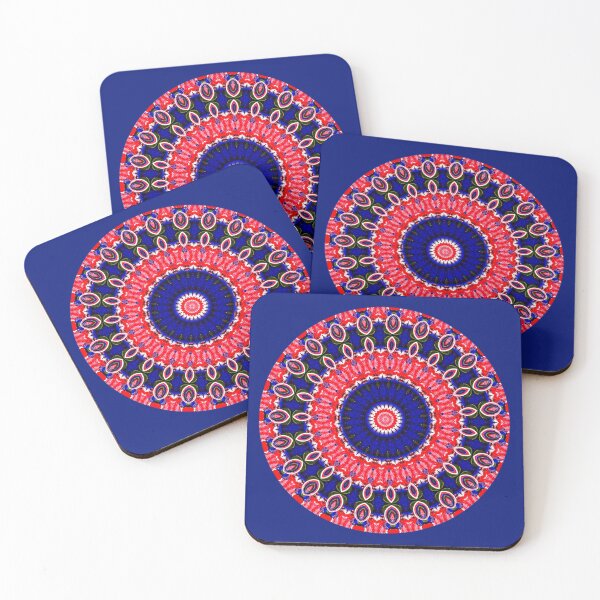Item preview, Blue Red Mandala Flower designed and sold by SpieklyArt.