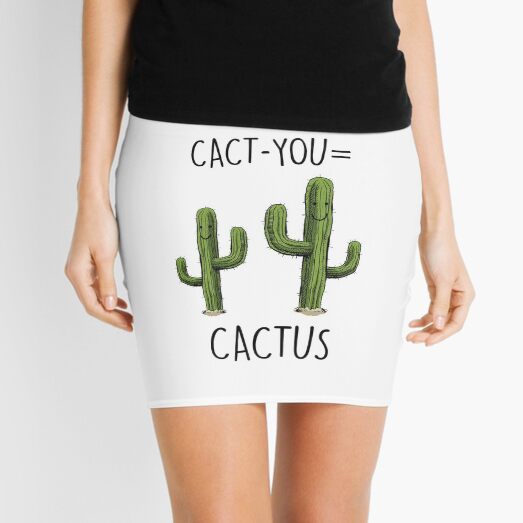 Cute Cactus Couple Mini Skirt