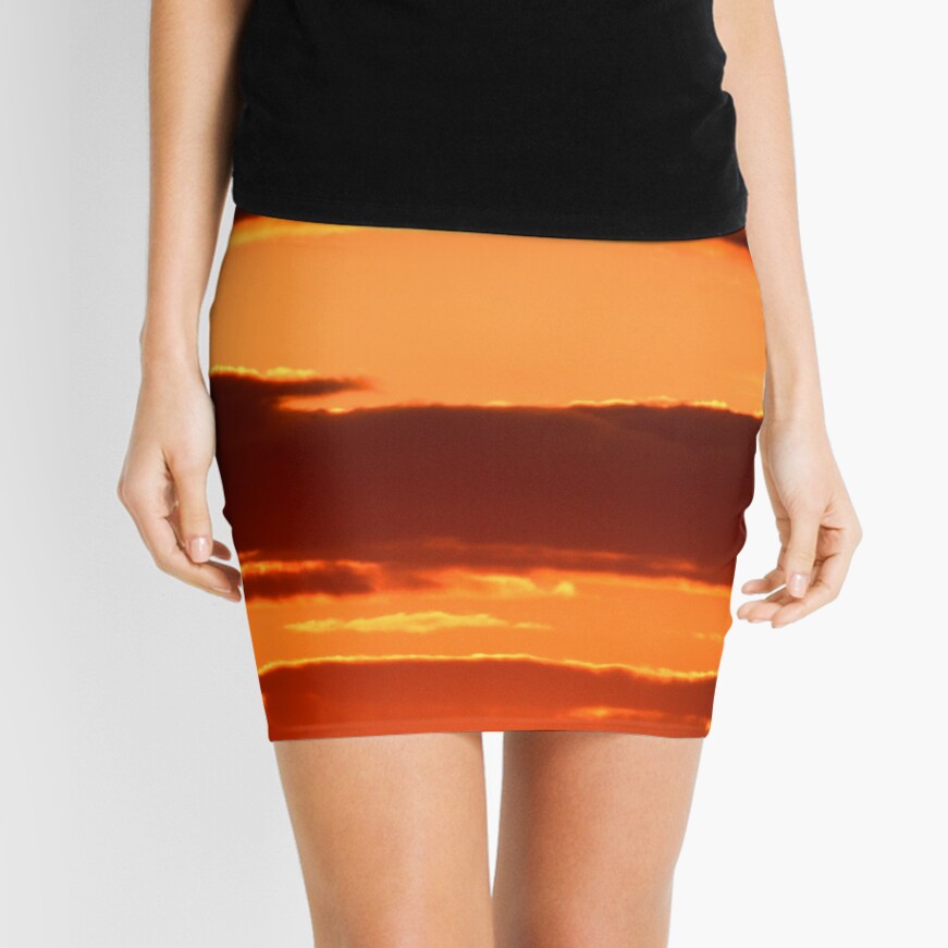 Orange And Black Mini Skirt