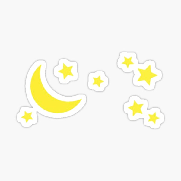 "Moon And Stars Sticker Pack" Sticker for Sale by tullabee Redbubble