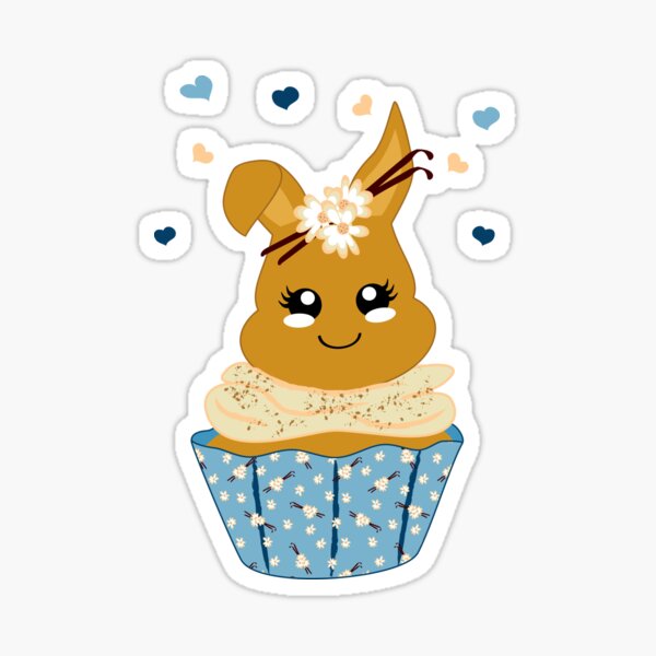 niedlicher Häschen Cupcake Sticker