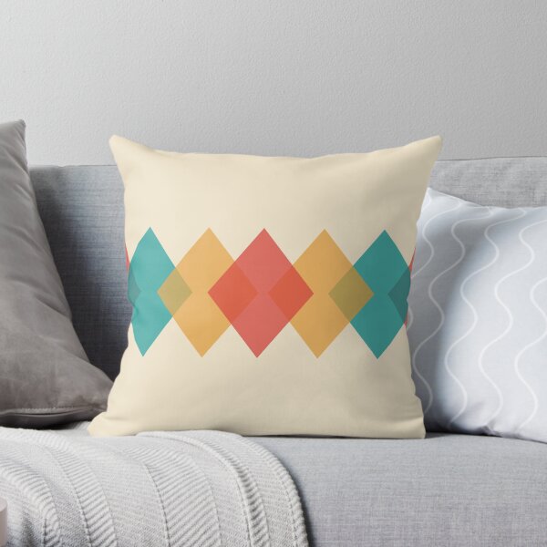 Mid Century Rhombus Throw Pillow