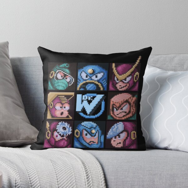 Mega Robot Bosses 2 Throw Pillow