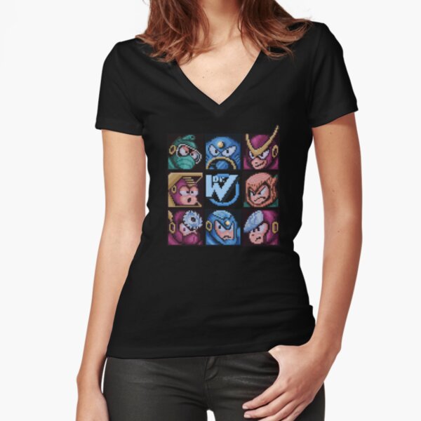 Mega Robot Bosses 2 Fitted V-Neck T-Shirt