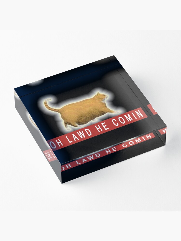 Alternate view of Chonk Cat Meme Acrylic Block