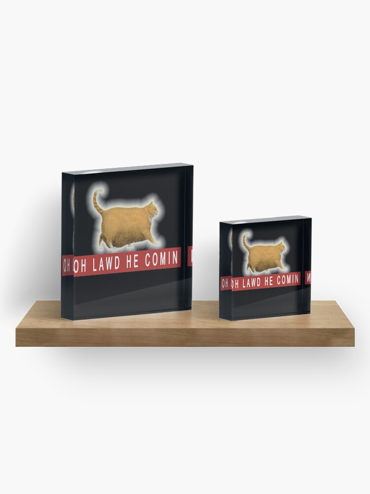 Alternate view of Chonk Cat Meme Acrylic Block