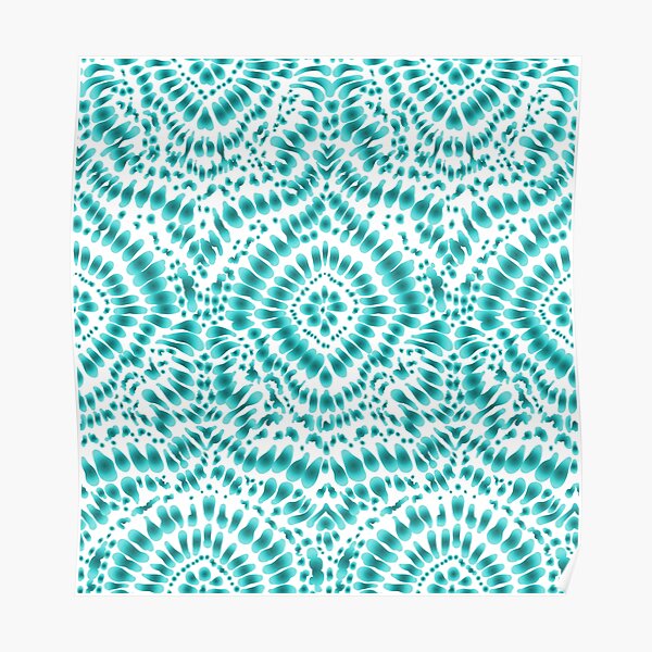 Abstract Blue Tie Dye Pattern Poster