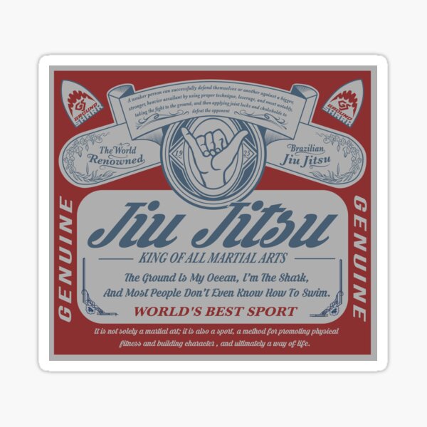 Jiu Jitsu Red White and Blue Sticker