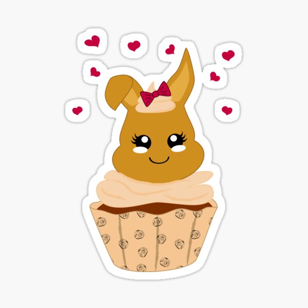 niedlicher Haselnuss Cupcake Sticker
