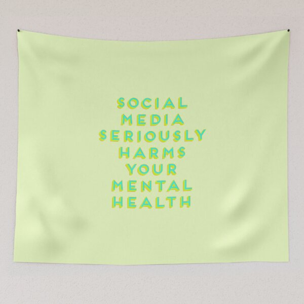 Item preview, Social Media Seriously Harms Your Mental Health Neon Aesthetic designed and sold by Creative Brat Design Studio.