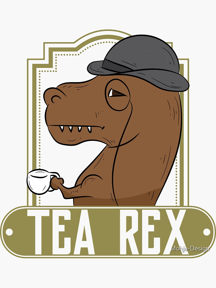 Tea Rex Funny T-Rex Trex Tea Drinking Art Board Print for Sale by