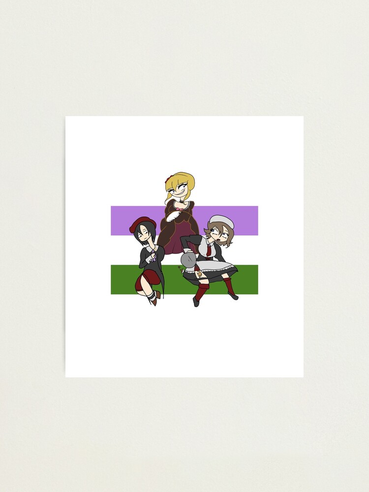 Umineko No Naku Koro Ni Episode 8 Spoilers Yasu Sayo Beatrice Shannon Kanon Genderqueer Flag Photographic Print