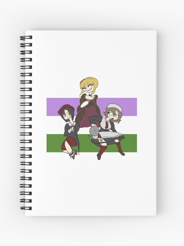 Umineko No Naku Koro Ni Episode 8 Spoilers Yasu Sayo Beatrice Shannon Kanon Genderqueer Flag Spiral Notebook