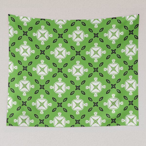 Aperçu de l'œuvre Motif géométrique noir et blanc vert brillant créée et vendue par DeAnna Hickman.
