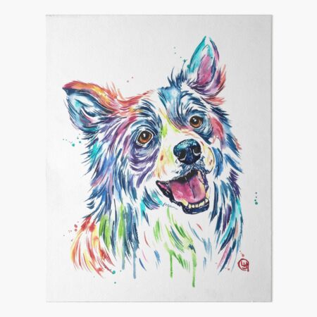 Border Collie Watercolor Painting Art Board Print for Sale by Lisa  Whitehouse