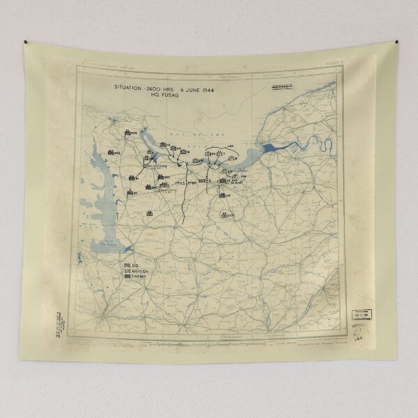 Item preview, June 6 1944 D-Day World War II Twelfth Army Group Situation Map designed and sold by allhistory.
