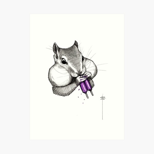 Popsicle squirrel Impression artistique