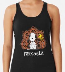 Snoopy Peanuts Woodstock Funny Yoga Pose Namaste Women's Tank Top