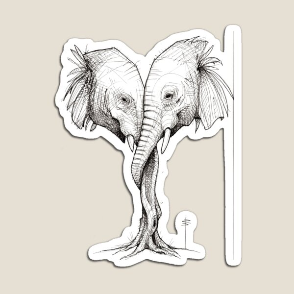 Elephant tree Magnet