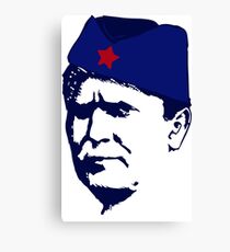 Tito Josip Broz yugoslavia - portrait red star Canvas Print