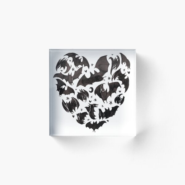 Bat Heart Acrylic Block